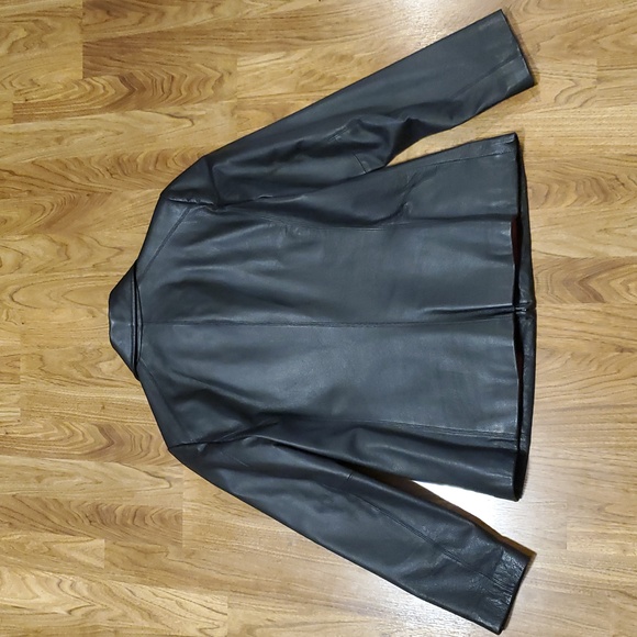 Worthington Black Genuine Leather Jacket Womens Size Petite Medium - Picture 14 of 16